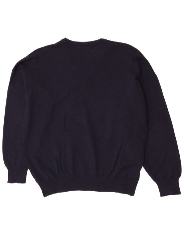 Мужской джемпер с v-образным вырезом Lacoste, размер 7, 2XL, темно-синий, новая шерсть