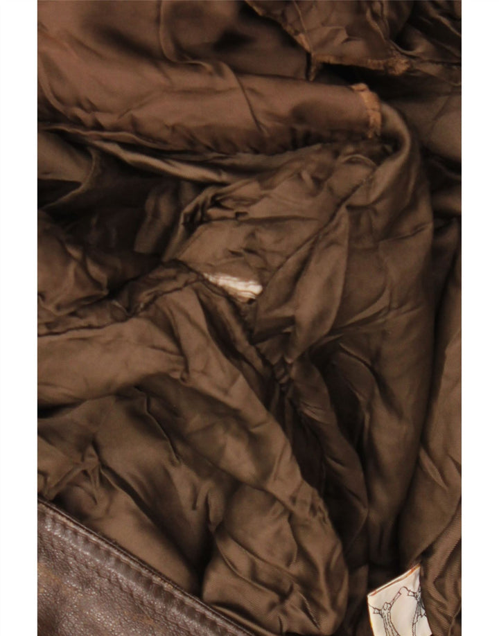 Мужская кожаная куртка в стиле милитари VINTAGE IT 50, большая, коричневая