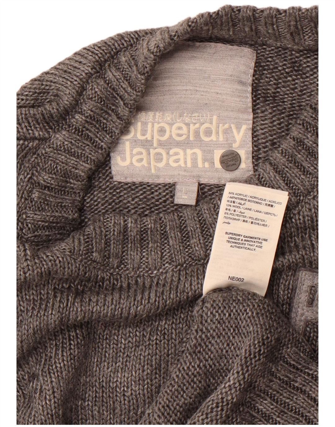 Мужской джемпер с круглым вырезом Superdry, большой серый акрил