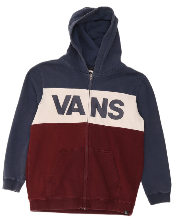 Женский свитер с капюшоном на молнии с графическим рисунком Vans UK 18 XL Темно-синий с цветными блоками