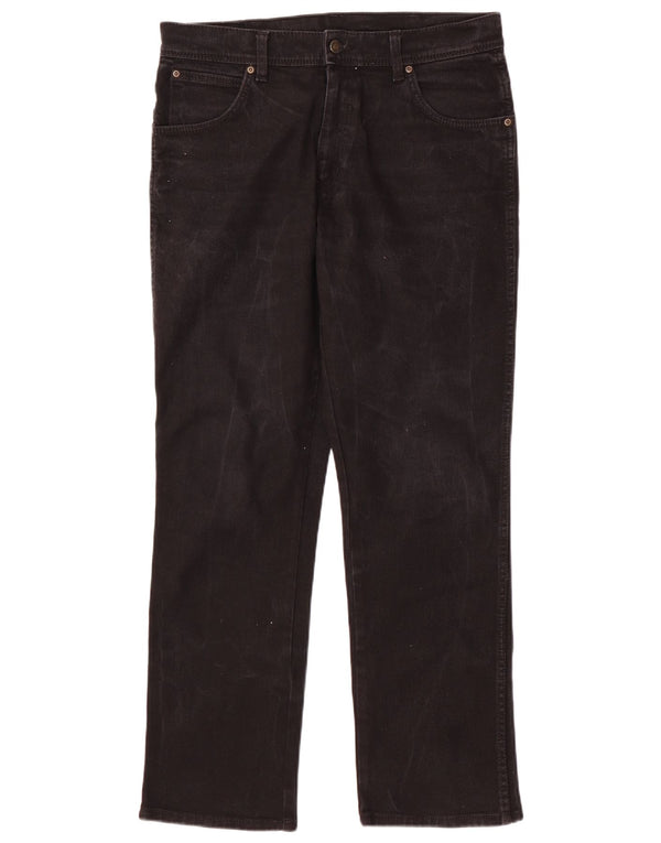 Мужские прямые джинсы Wrangler стандартного кроя W34 L30, черный хлопок