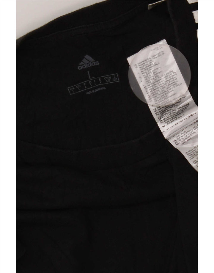 Мужская футболка Adidas Top большого размера из хлопка черного цвета