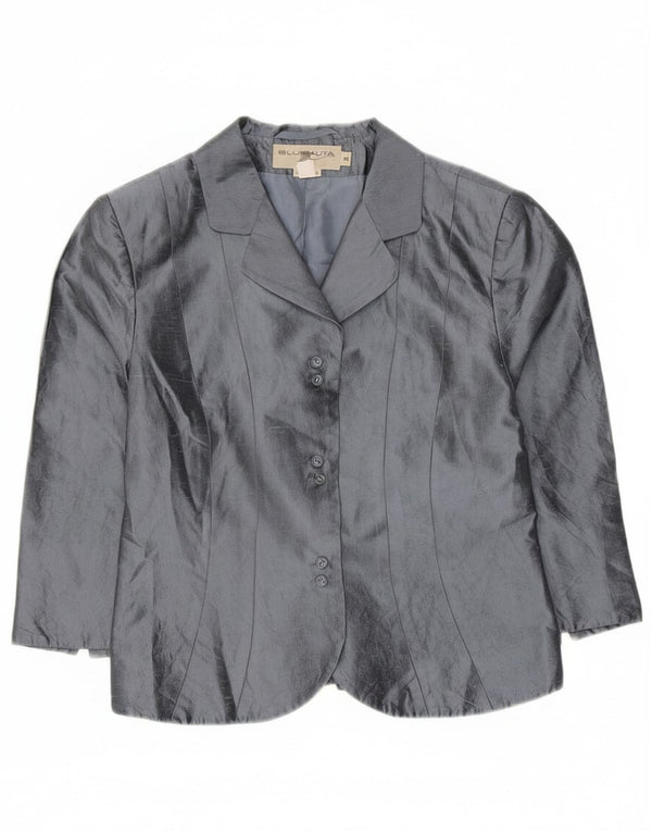 Blunauta Женский укороченный пиджак на 6 пуговицах IT 42 Средний серый шелк