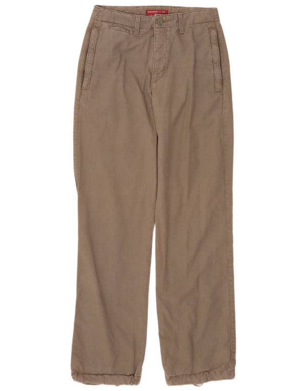 Dockers Женские прямые брюки-чинос W27 L30 Коричневые хлопковые