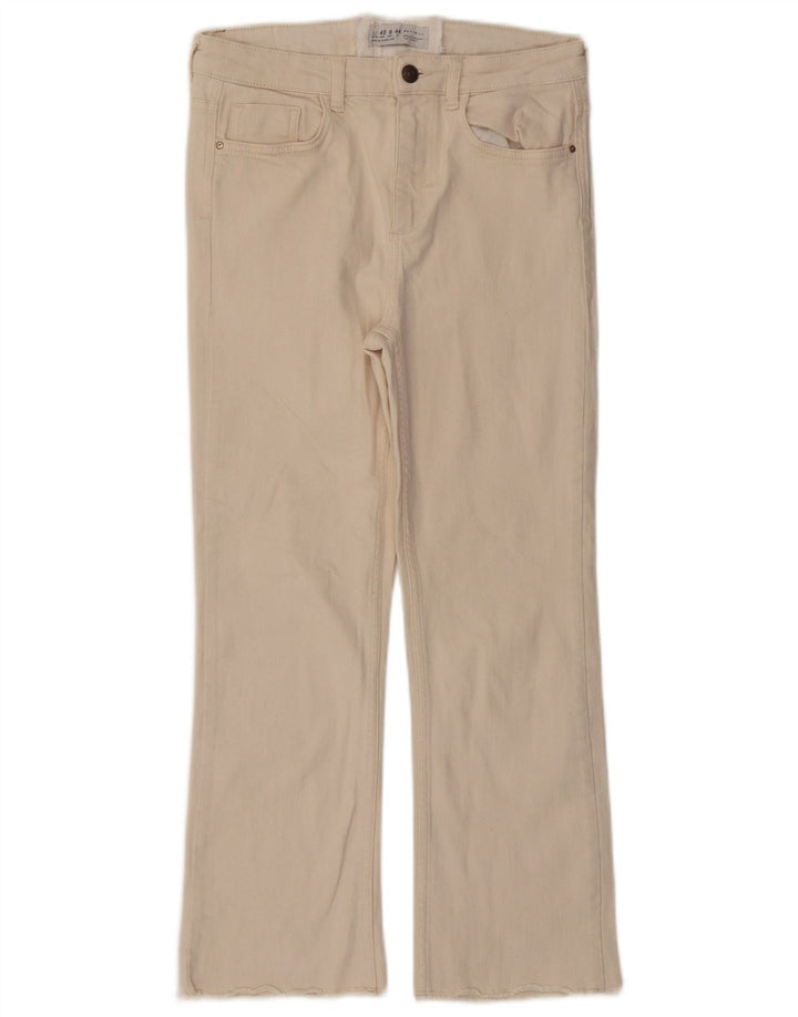 Женские укороченные джинсы Zara EU 40 Medium W28 L25 Бежевые