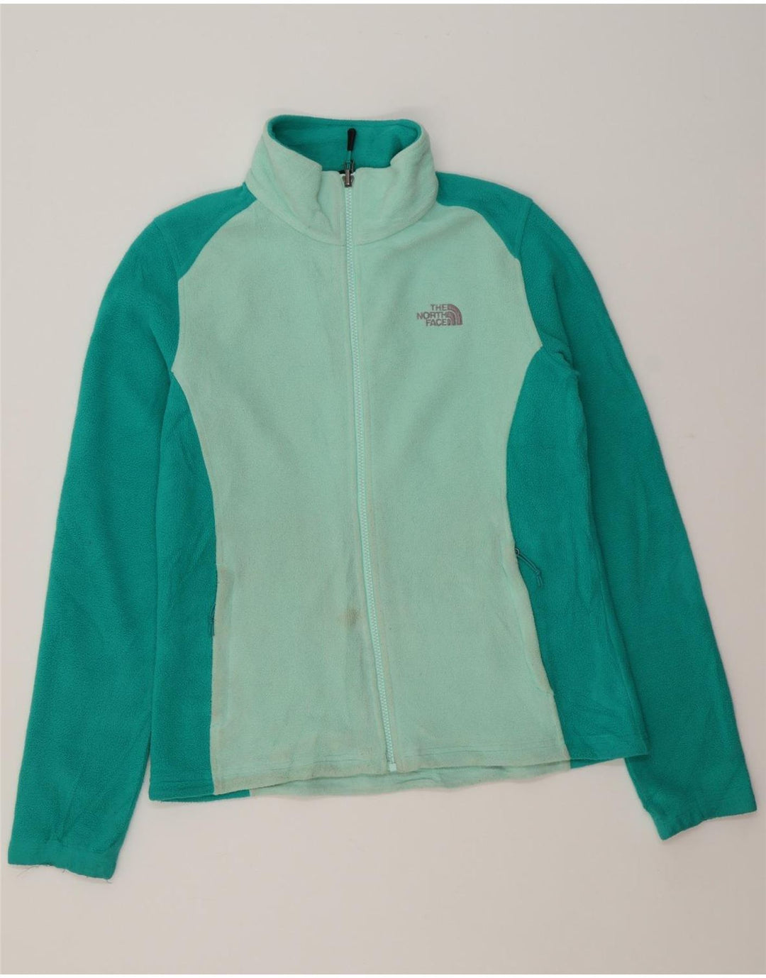 THE NORTH FACE Womens Fleece Jacket UK 14 Medium Turquoise Colourblock Vintage The North Face and Second-Hand The North Face from Messina Hembry 