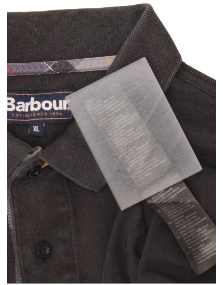 Мужская рубашка поло с длинным рукавом BARBOUR XL, черный хлопок