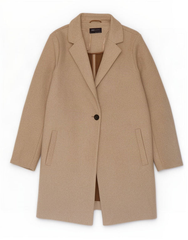 Женское пальто Marks & Spencer UK 18 XL, бежевый хлопок