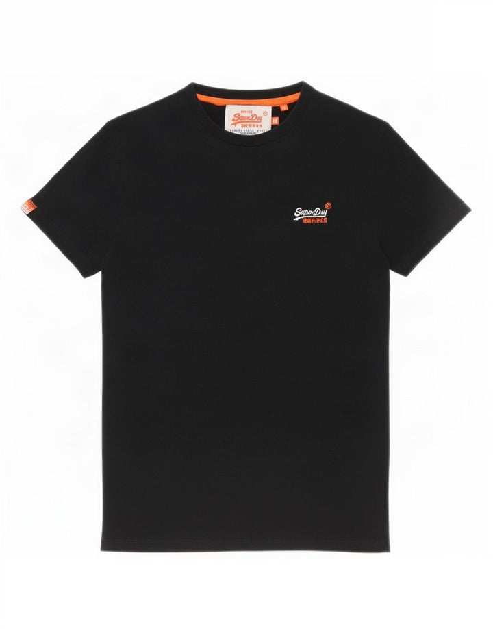 Мужская футболка Superdry Top из хлопка среднего размера, черная