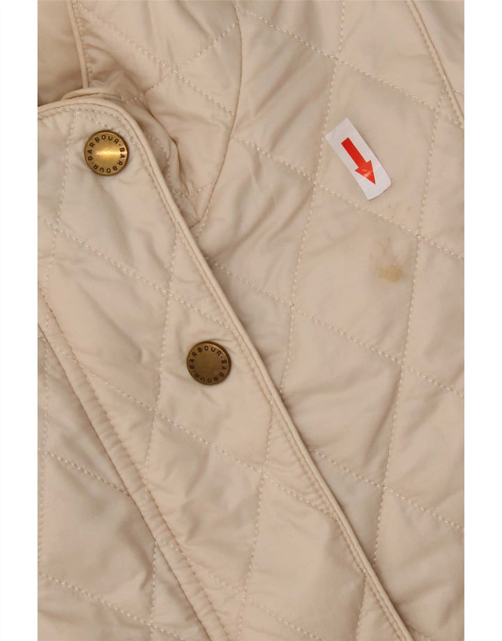Женская стеганая куртка Barbour UK 14, большая, бежевый нейлон