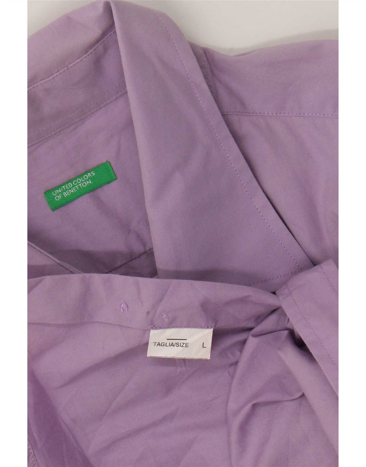 Мужская рубашка Benetton, большая, фиолетовая
