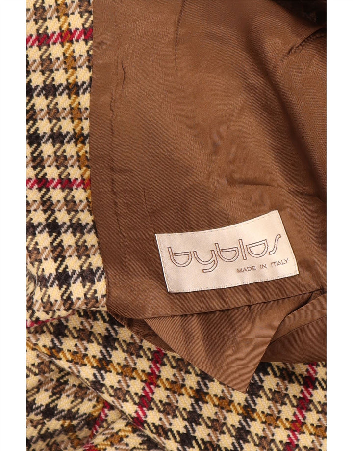 BYBLOS Мужской пиджак на 2 пуговицах IT 52 XL Бежевый, шерсть с узором «гусиные лапки»