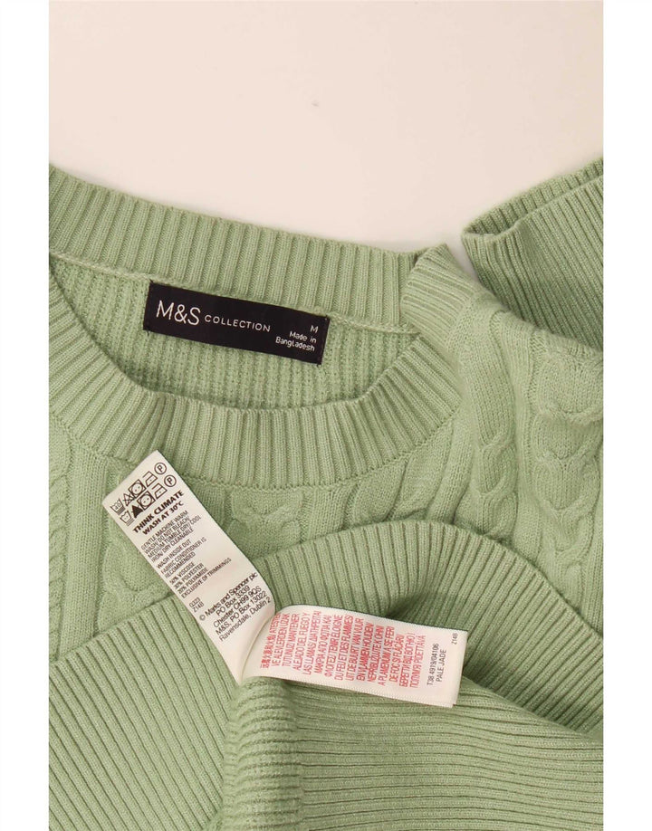 Женский джемпер с круглым вырезом Marks & Spencer UK 14, средний зеленый вискоза