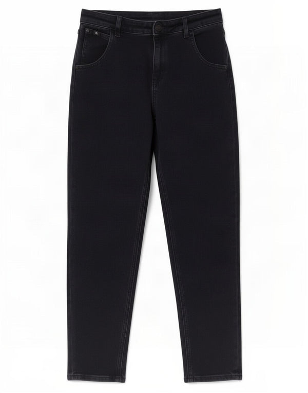 Зауженные джинсы с высокой талией Calvin Klein для девочек 11–12 лет W25 L25 Темно-синие