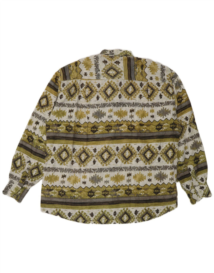 Мужская рубашка Fitzroy XL зеленая с геометрическим рисунком