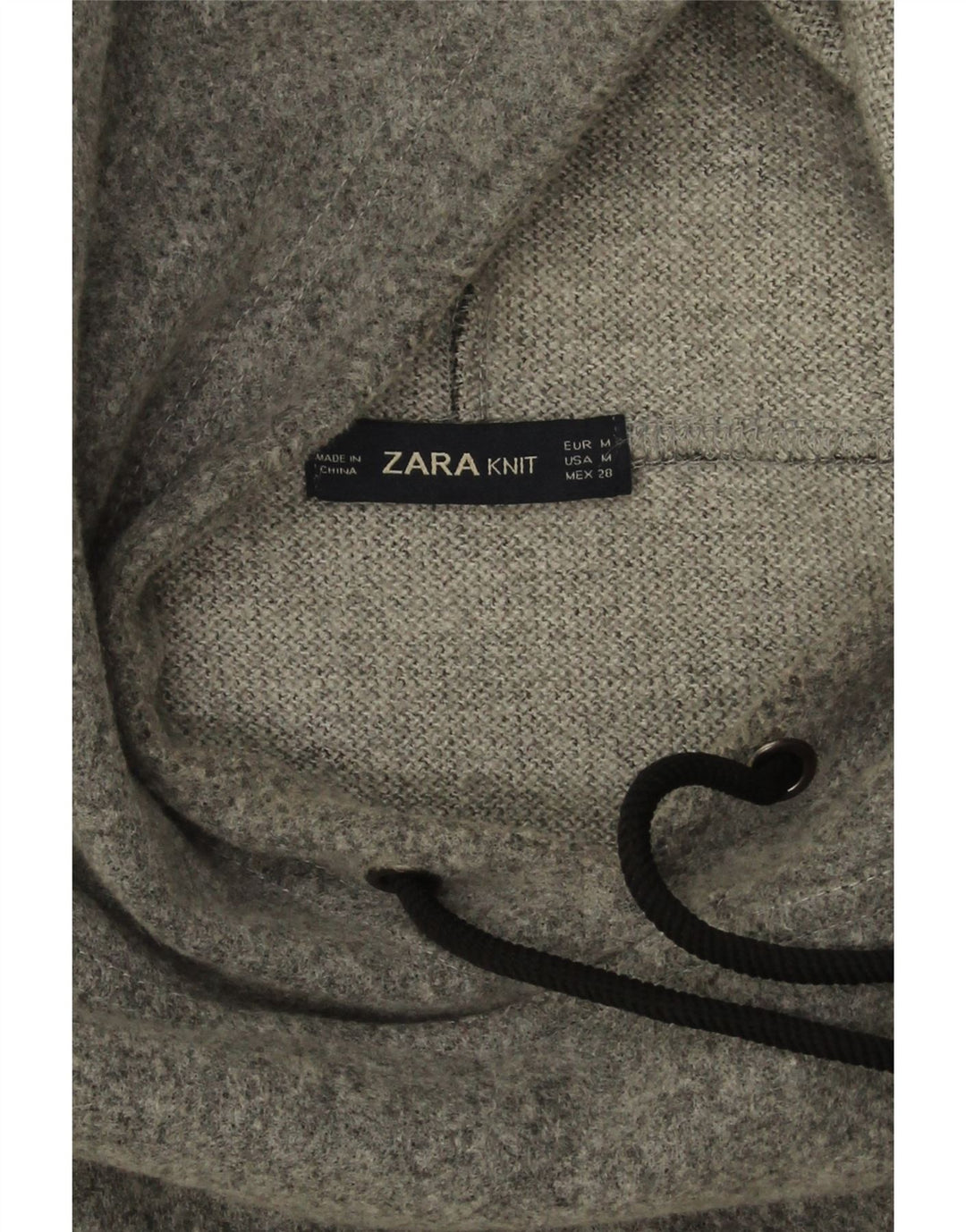Женский джемпер с капюшоном оверсайз Zara UK 14, средний серый акрил