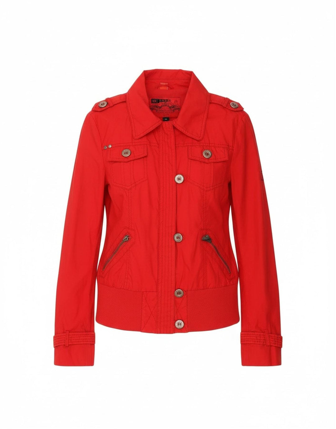 Женская куртка в стиле милитари Esprit UK 14, большая красная, хлопок