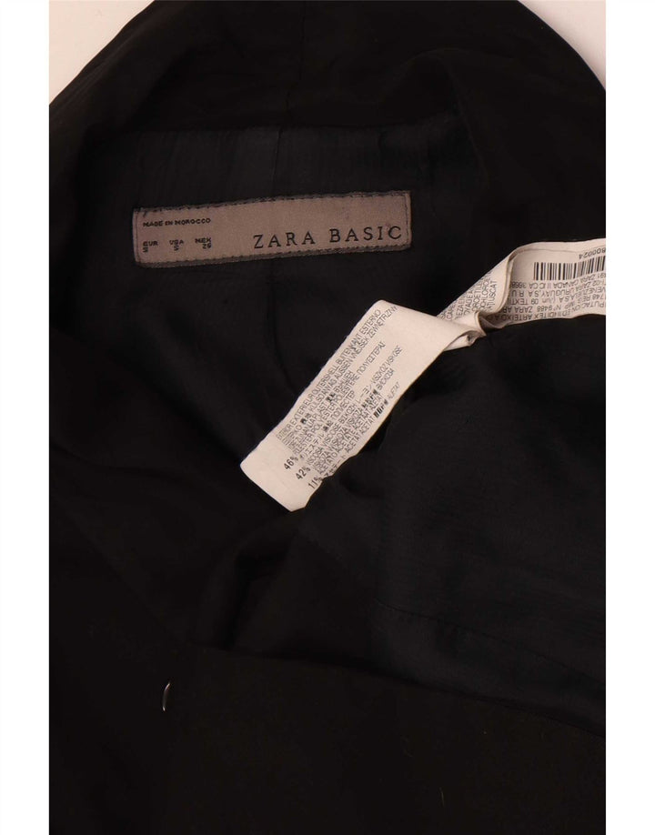 Женский пиджак Zara на 1 пуговице UK 10, маленький черный полиэстер