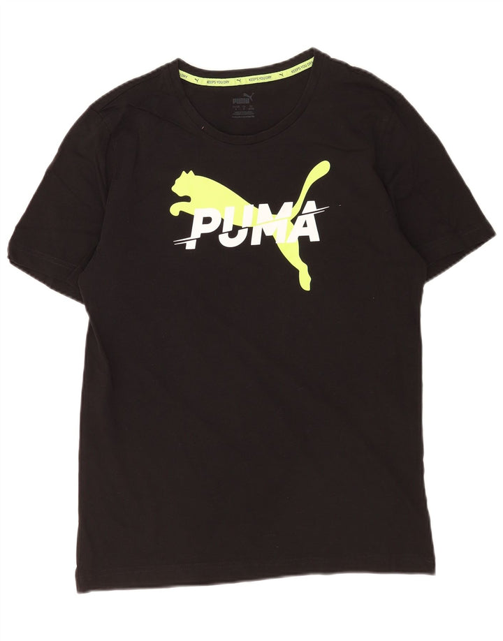 Мужская футболка с рисунком Puma, маленькая, черная