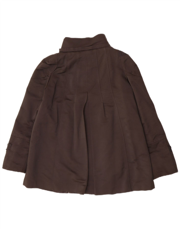 Женская ветровка Zara UK 14, большая коричневая хлопковая куртка