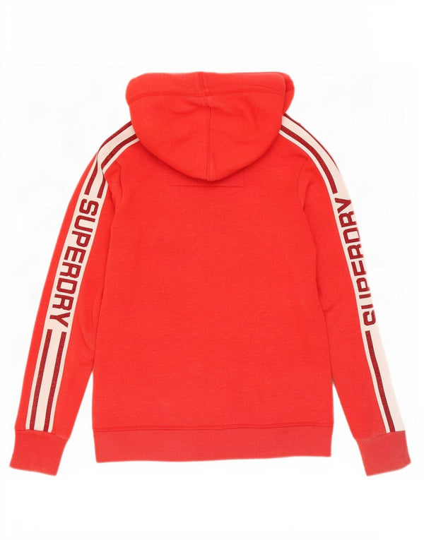 Женский джемпер с капюшоном Superdry UK 10, маленький красный, хлопок с цветными блоками