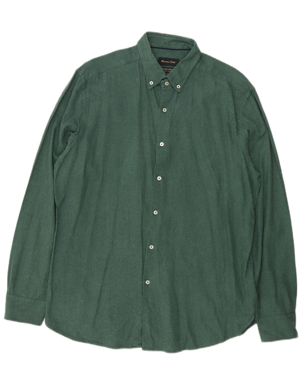 Мужская рубашка Massimo Dutti XL зеленая