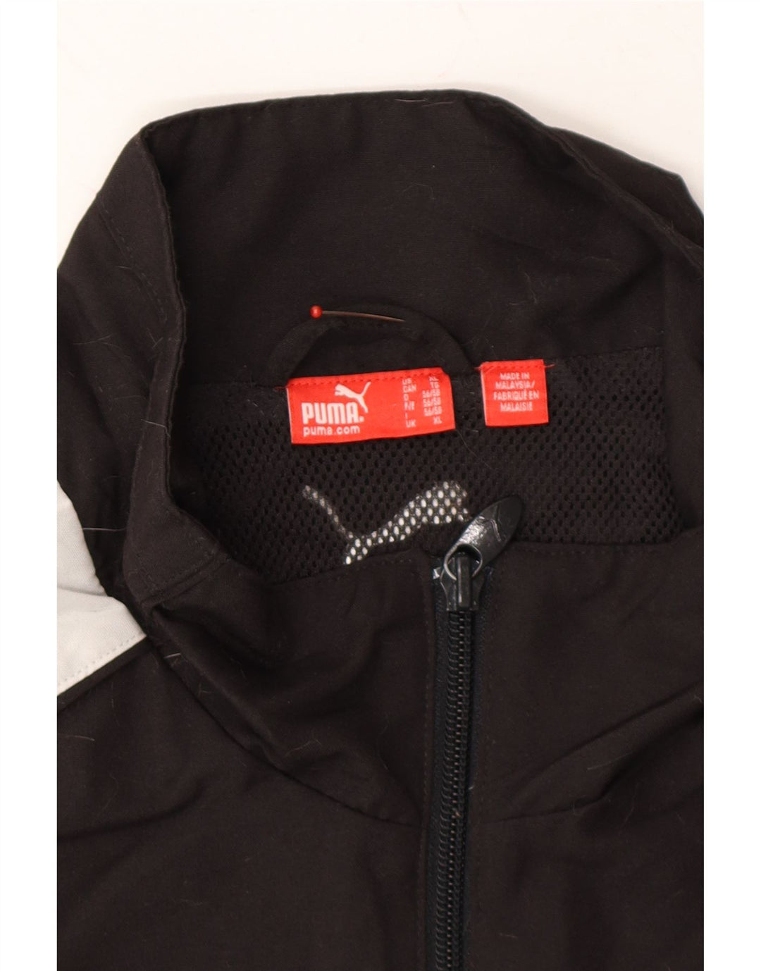 PUMA Mens Graphic Tracksuit Top Jacket XL Black Colourblock Vintage Puma and Second-Hand Puma from Messina Hembry 
