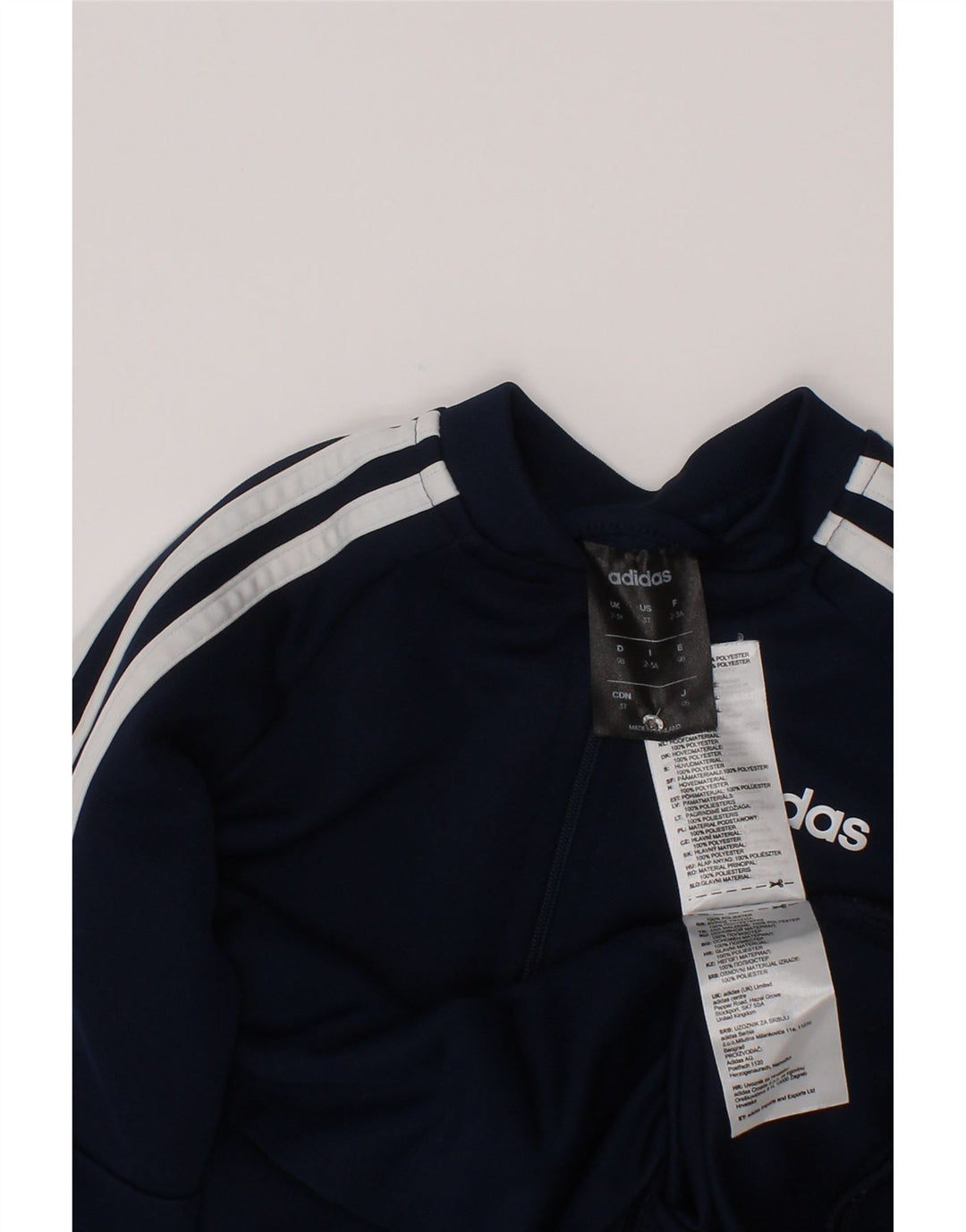 Спортивный костюм Adidas для мальчиков, верхняя куртка 7-8 лет, темно-синий полиэстер