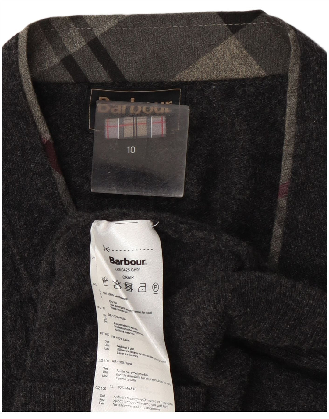 Женский кардиган Barbour UK 10, маленький серый шерстяной свитер