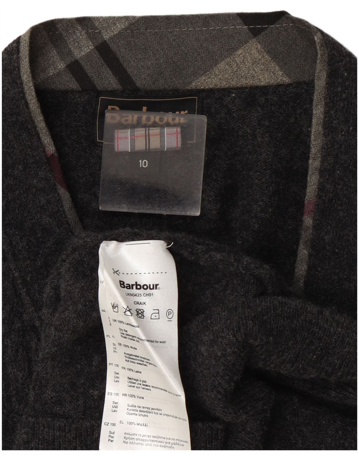 Женский кардиган Barbour UK 10, маленький серый шерстяной свитер