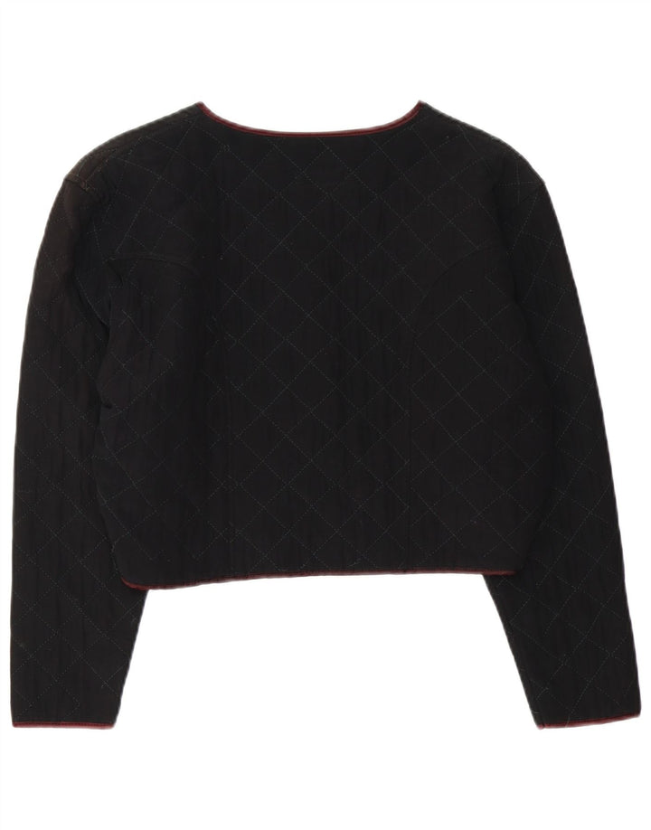 Pinko Женское стеганое болеро UK 14 Средний Черный Вискоза