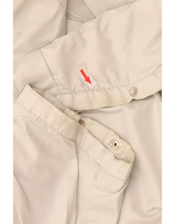 Винтажные женские брюки-ветровки UK 12, средний цвет из белого полиэстера