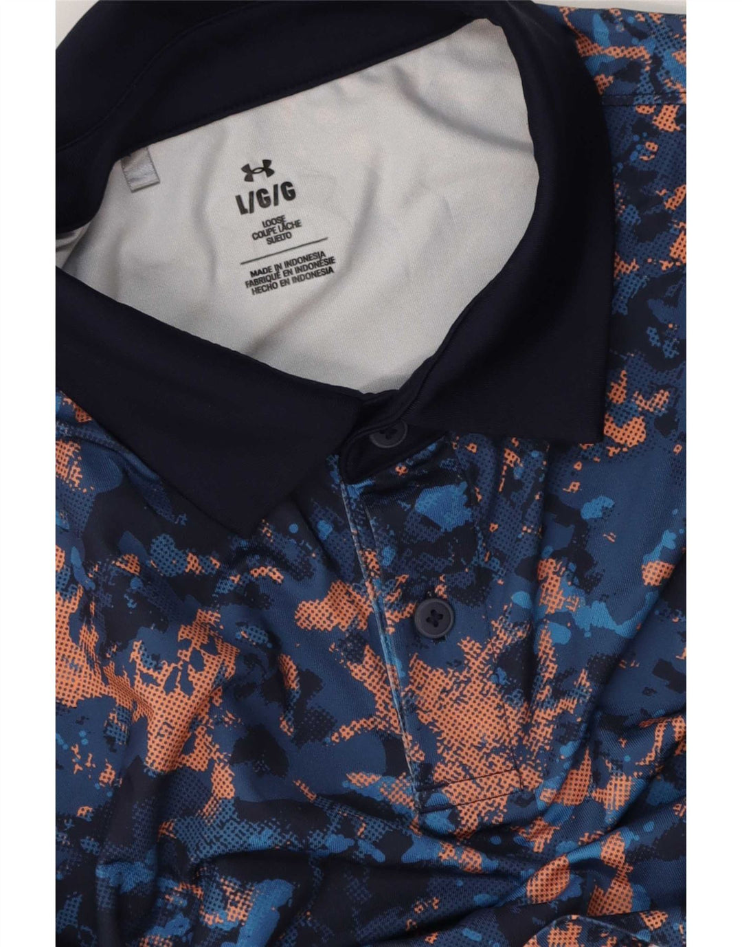 Мужская рубашка-поло Under Armour, темно-синяя, тай-дай