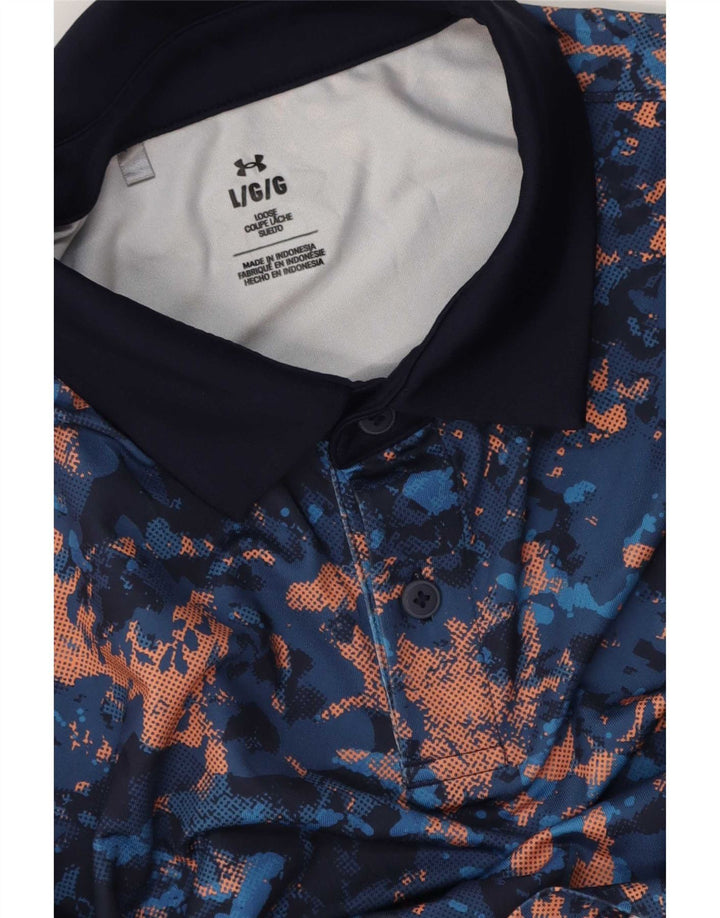 Мужская рубашка-поло Under Armour, темно-синяя, тай-дай