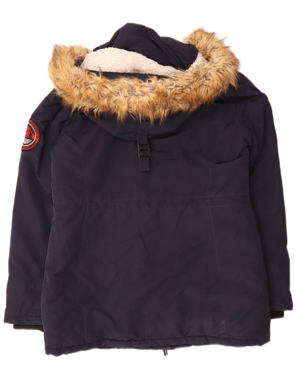 Женская утепленная лыжная куртка Superdry UK 12, средний темно-синий нейлон
