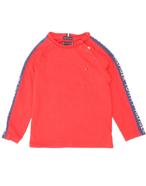 Tommy Hilfiger Baby Boys Футболка с рисунком и длинными рукавами, 18–24 месяца, красная
