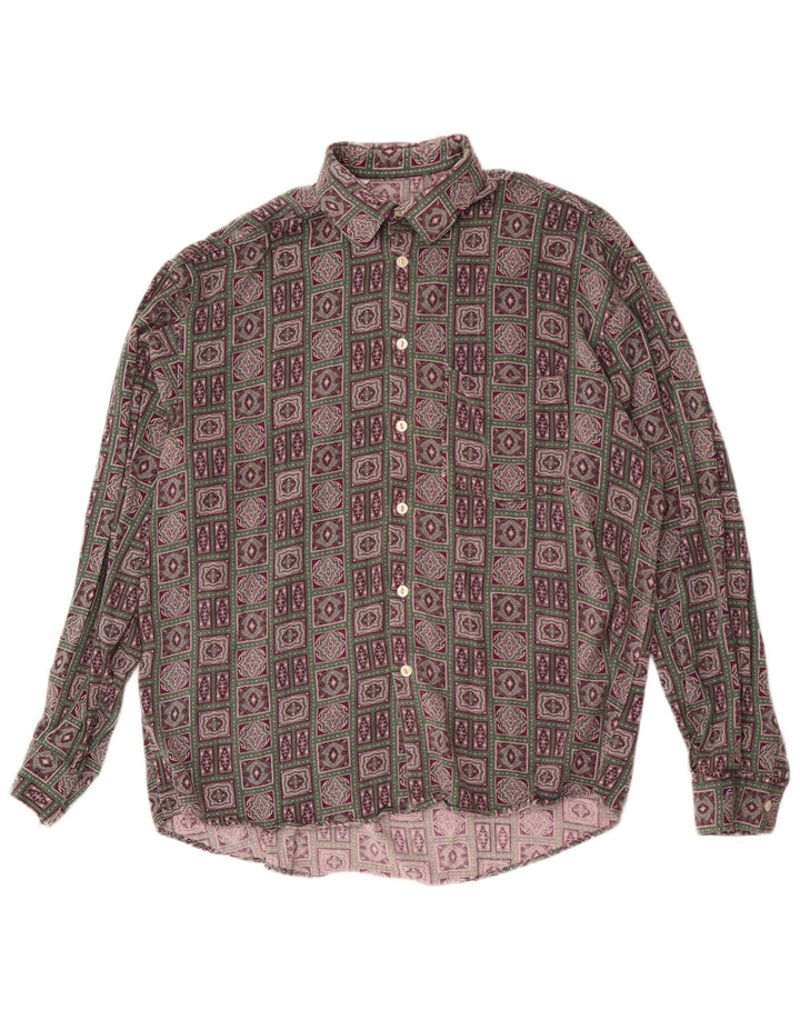 Мужская рубашка Benetton, большая, разноцветная, с геометрическим рисунком