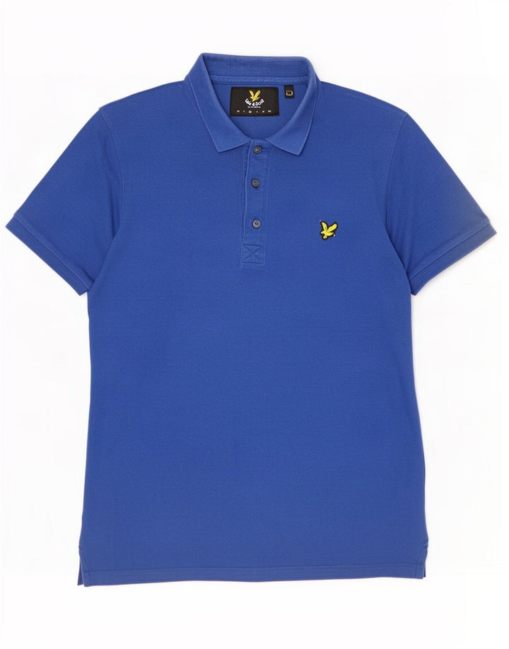 Мужская рубашка-поло Lyle & Scott, хлопок среднего синего цвета