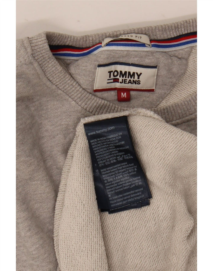 Мужской свитшот Tommy Hilfiger свободного кроя, хлопковый джемпер среднего серого цвета