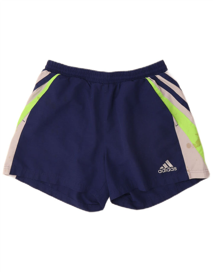 Мужские спортивные шорты ADIDAS, большие темно-синие, полиэстер с цветными блоками