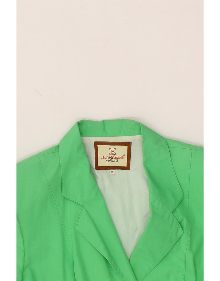 LAURA BIAGIOTTI Womens 3 Button Blazer Jacket UK 12 Medium Green Vintage Laura Biagiotti and Second-Hand Laura Biagiotti from Messina Hembry 