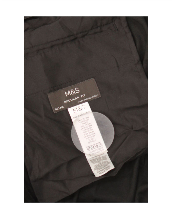 Мужские костюмные брюки классического кроя Marks & Spencer W46 L33, черный полиэстер