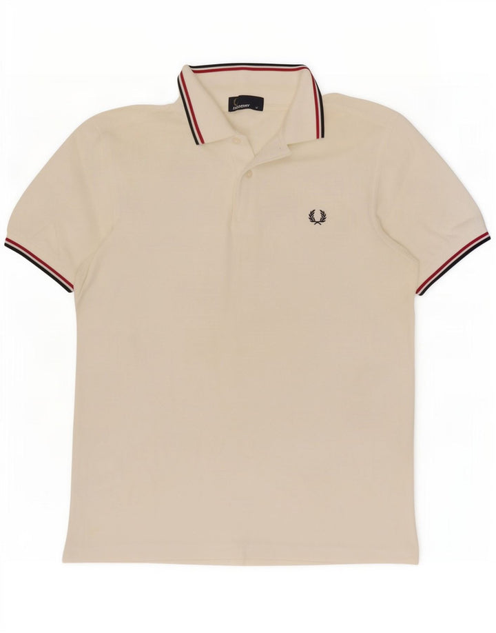 Мужская рубашка поло Fred Perry среднего размера, белый хлопок