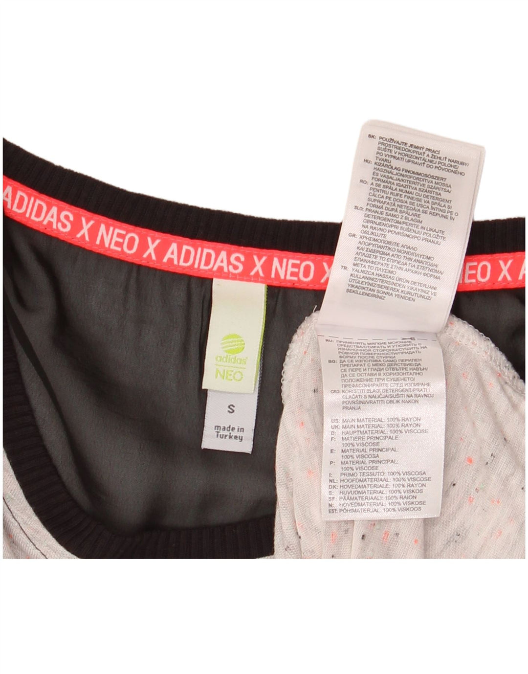 Женское платье-футболка без рукавов ADIDAS UK 10, маленькое серое вискоза с цветными блоками