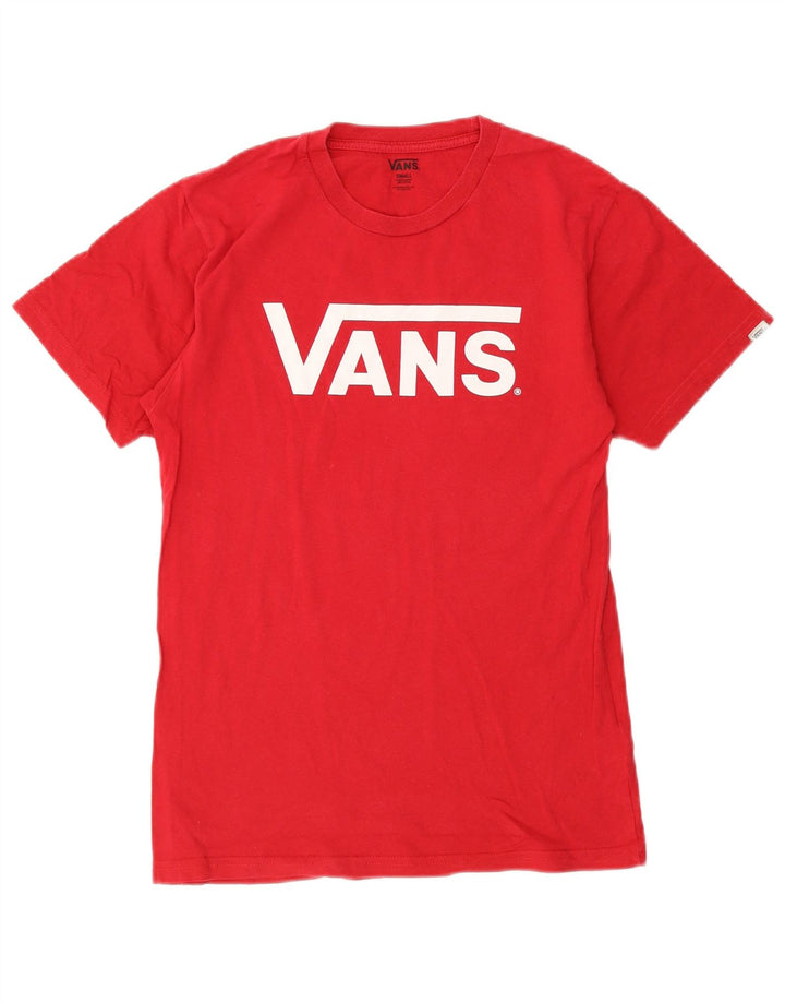 Мужская футболка с рисунком Vans, маленький красный хлопок