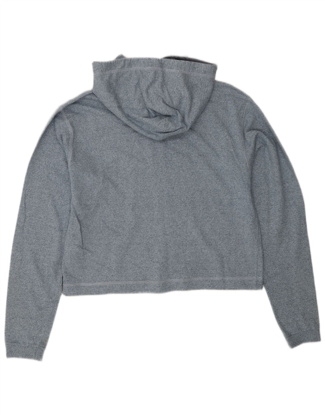 CHAMPION Womens Crop Zip Hoodie Sweater UK 14 Medium Blue Flecked Cotton Vintage Champion and Second-Hand Champion from Messina Hembry 