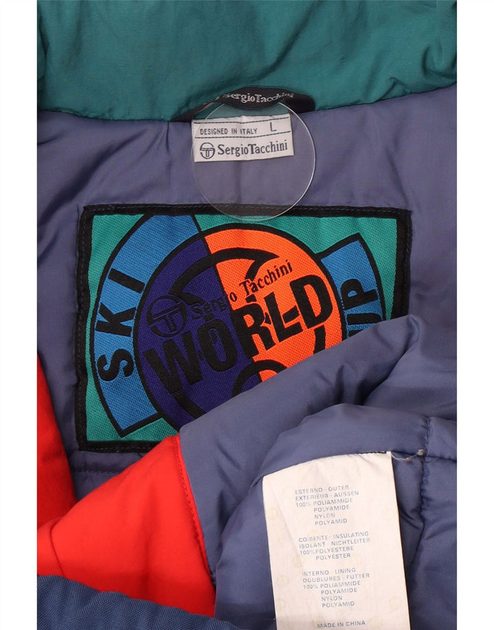 Мужская лыжная куртка Sergio Tacchini UK 40, большая разноцветная с цветными блоками