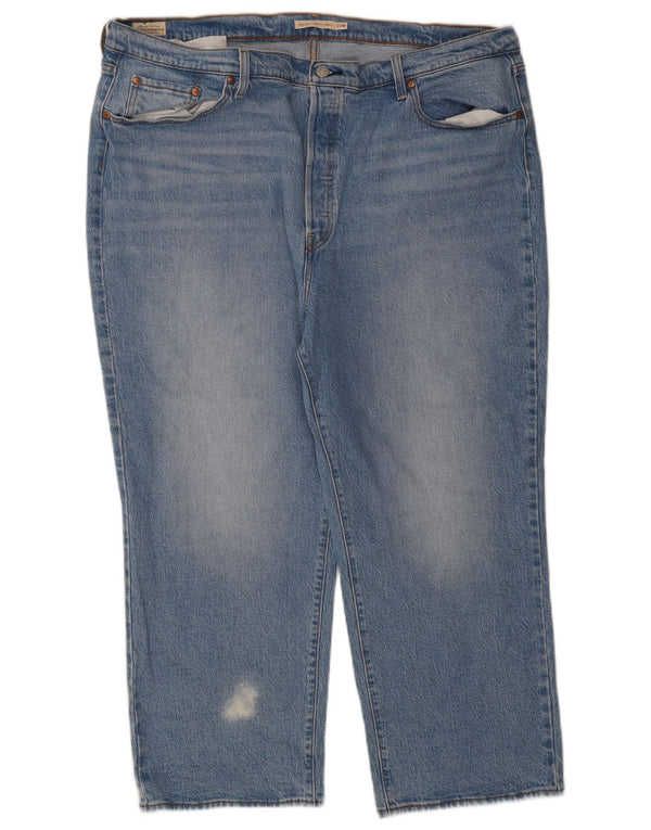 Женские прямые укороченные джинсы Levi's Ribcage США 22 2XL W44 L26 Синий хлопок