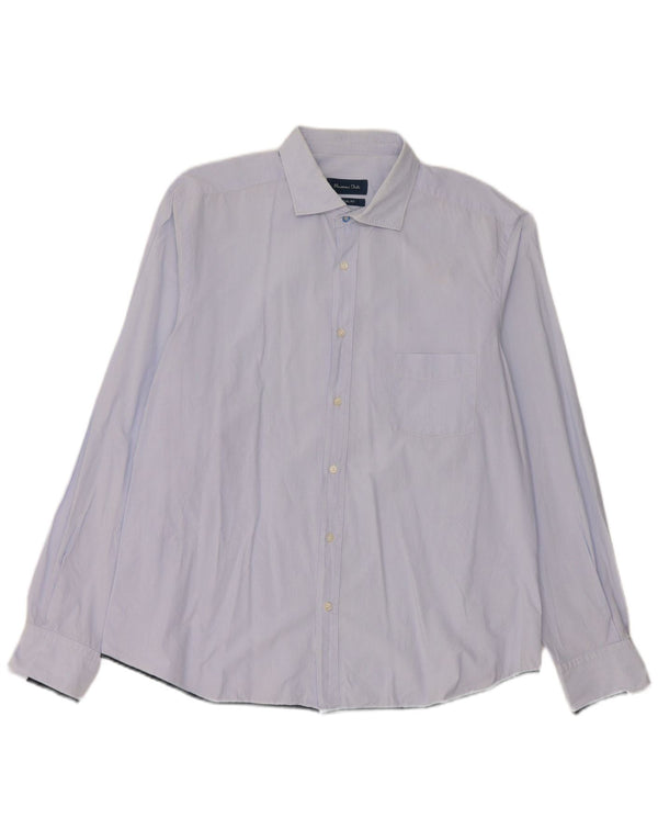 Мужская рубашка повседневного кроя Massimo Dutti 2XL синяя в тонкую полоску