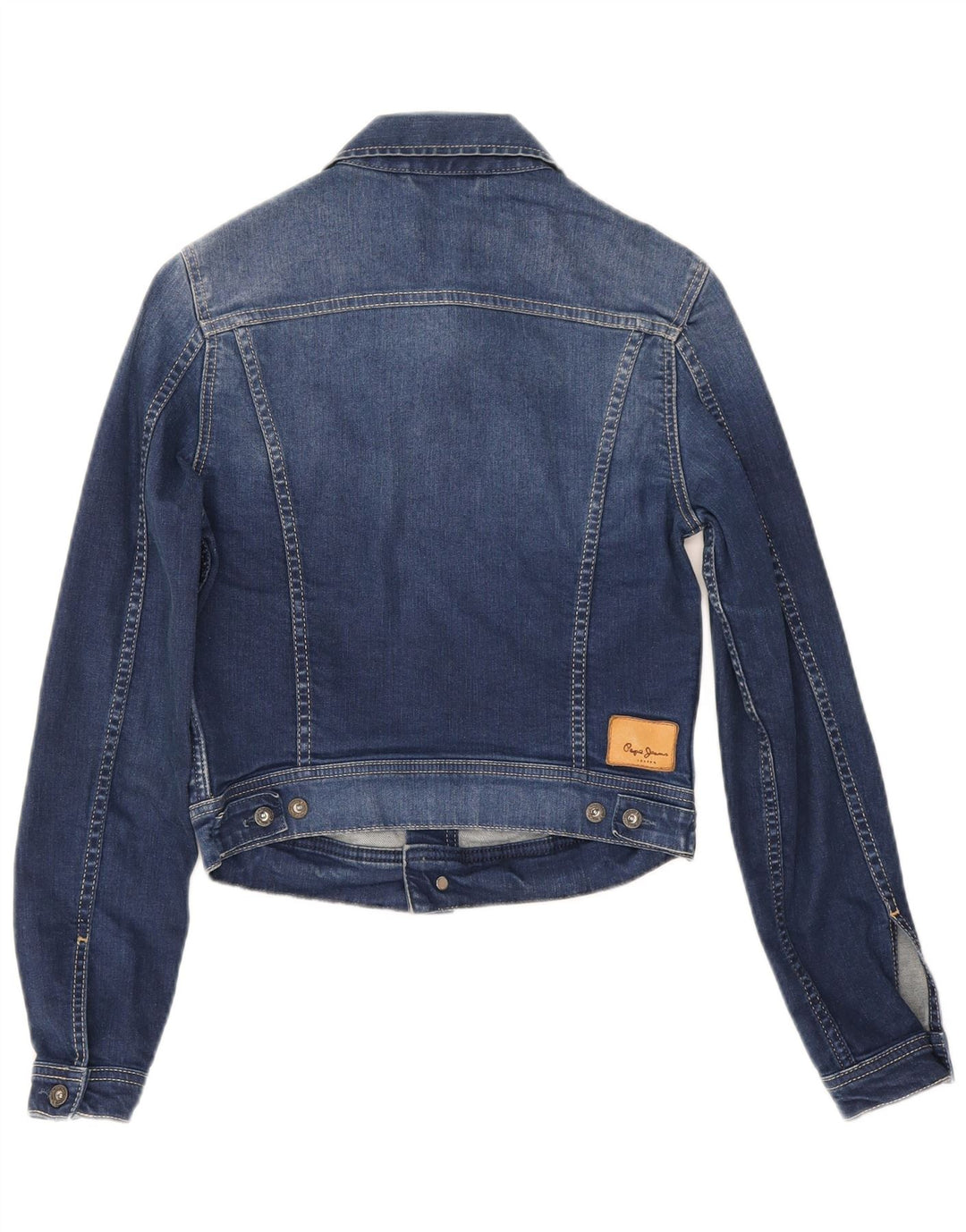 Женская укороченная джинсовая куртка PEPE Jeans UK 10, маленькая синяя, хлопок